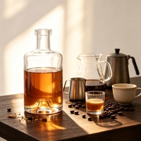 Bouteille vide en verre de 250 ml en forme d'animal pour vodka, gin, whisky, rhum, tequila, liqueur, spiritueux, avec bouchon