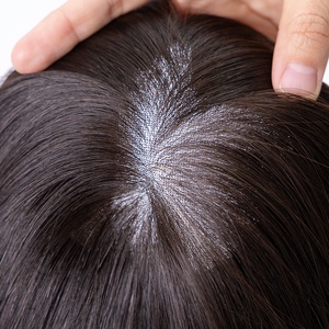 Expédition Rapide Topper Lace Front HD 7x8 à Nœuds Simples <span class=keywords><strong>Cheveux</strong></span> Naturels Bruts 16 Pouces Naturel 3 #   Couleur unie, densité 120%, respirant - Product Image 6