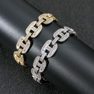 Luxury Hip Hop Diamond <b>Bracelet</b> Moissanite Bling Moissanite Chunky Cuban Link Moissanite <b>Bracelet</b> For Unisex - Product Image 3