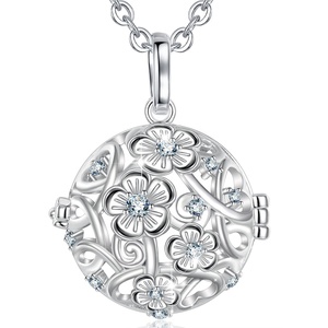 Collar Harmony Bola de 20 mm con Campana Musical de Rosa, Difusor de <span class=keywords><strong>Perfume</strong></span> con Circonitas, Colgante para Mamá - Product Image 6