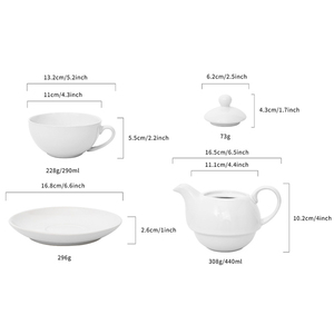 พิมพ์ลายสติ๊กเกอร์ตามสั่ง ชุดกาน้ำชาและถ้วยสำหรับ 1 ท่าน กาน้ำชาเดี่ยวสำหรับ 1 คน ชุดกาน้ำชาพร้อมถ้วยและจานรองสำหรับเป็นของขวัญ - Product Image 3