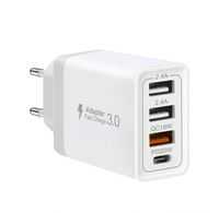 UK/EU/US 3USB 1Type C 4 ports QC18W 2.4A PD 20W adaptateur secteur prise murale Type C brique de charge 45W 40W chargeur multi-ports