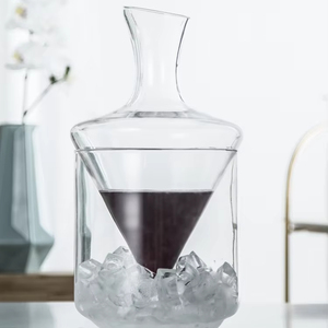 Jinbaijia - Juego de Enfriador de Vino de Cristal con Forma de Diamante, Cubitera para Vino Blanco, Sake, Hotel - Product Image 4