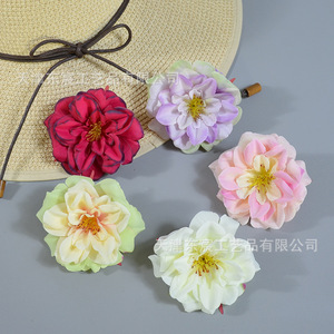 Cabezas de Rosa de Seda Dongchen Crafts, Color Blanco Lechoso, Verde Claro, Rosa Claro, Morado Claro, Rojo Brillante, Decoración para Bodas, Accesorios de Fotografía - Product Image 4
