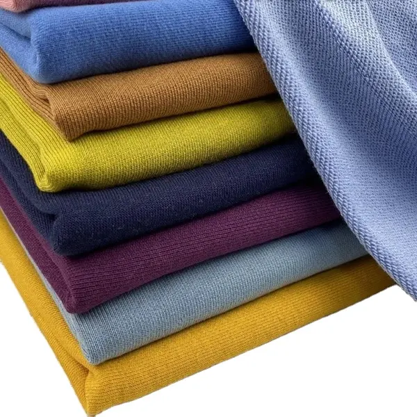 Ткань из хлопка и полиэстера. Knit fleece terry ткань.