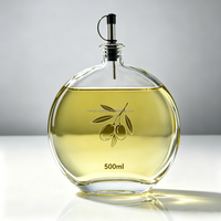 Bouteille en verre vide noir mat transparent de 16 oz (50 cl, 500 ml) pour huile d'olive pressée à froid, liqueur, huile de cuisson, spiritueux avec bouchon
