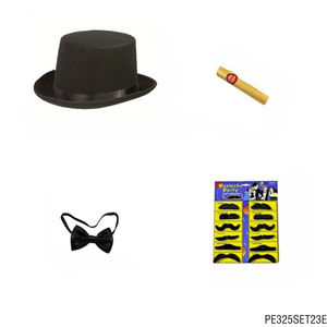 Pesenar ชุดเดรสผู้ชายวินเทจหมวกสีดำผูกโบว์หูกระต่ายอุปกรณ์เสริมสำหรับงานปาร์ตี้ธีมสุภาพบุรุษ - Product Image 3