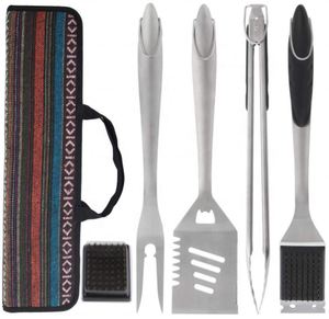 Nouvelle conception – Ensemble d'ustensiles de barbecue en acier inoxydable pour grandes réceptions, 3/5/7/9/16/18/20 pièces, avec sac en toile - Product Image 3