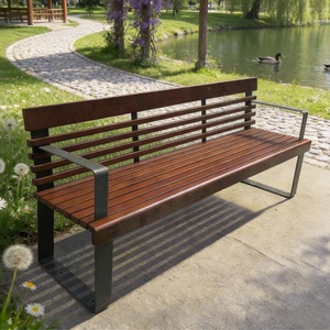 Fabrieksgemaakte buitenbank, parkmeubilair, straat- en tuinbank, houten bankstoel - Product Image 1