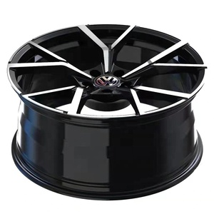 Op voorraad 18x8.0 / 19x8.5 5x112 57.1mm Glans Zwart Gefreesde Face Gesmede Lichtmetalen Velgen voor Volkswagen Golf GTI <span class=keywords><strong>R</strong></span> Passat Tiguan - Product Image 4