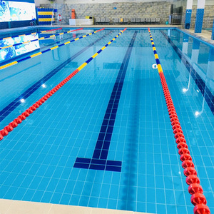 Carrelage de piscine professionnel en céramique émaillée bleu ciel et cobalt 240x115mm pour la sécurité des bords de piscine - Product Image 1