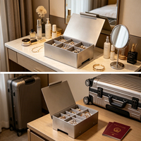 Boîte à bijoux en aluminium sur mesure, boîte de rangement en métal usinée CNC avec compartiments pour emballage cadeau personnalisé