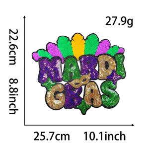 Nouveau Patch thermocollant de grande taille, motif Masque de carnaval et Plumes de queue de phénix du Mardi Gras, pour la décoration de sweats à capuche, en stock - Product Image 6