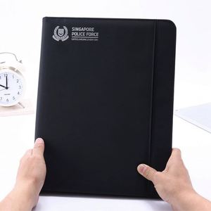 Custom Logo <b>A4</b> Promotional Notebook Faux <b>Leather</b> Cover Etched Logo for Business Meetings Manager <b>Folder</b> Sales Presentations - Product Image 3