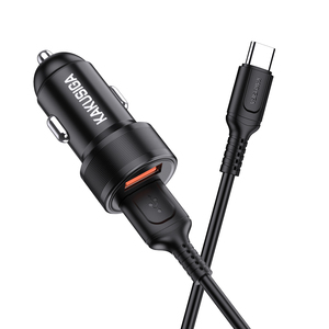 KAKUSIGA Car <b>Charger</b> 2xUSB 5V 2.4A Fast Charging With <b>Type</b> <b>C</b> <b>Cable</b> - Product Image 2