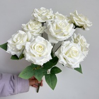 Bouquet de 9 roses artificielles, roses diamant, bouquet de roses angulaires, roses artificielles pour mariage