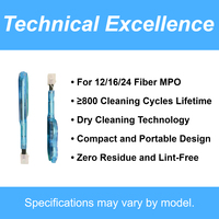 Kit de Limpieza de Fibra Óptica ZIFONIC MPO con Herramienta para el Mantenimiento de Conectores de Cable de Conexión en Redes LAN Cableadas FTTH