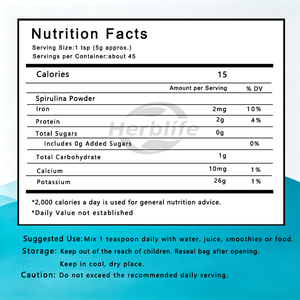 Polvo de Espirulina de Marca Privada OEM ODM |   Certificado GMP para Suplementos Dietéticos y Bebidas |   Rico en proteína vegana – SIN OMG - Product Image 2
