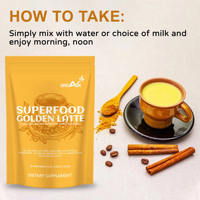Mélange instantané de curcuma et cannelle OEM Premium Superfood Chai Latte en poudre, mélange de latte doré en sachet pour le soutien immunitaire