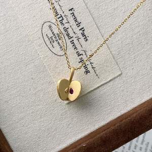 Collier pendentif exquis haut de gamme en argent pur S925, anneau rotatif simple en forme de goutte d'eau brossé, anneau en Y, Luo Shen's - Product Image 4