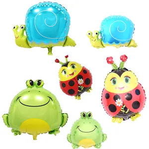 แมลงอลูมิเนียมฟอยล์บอลลูนงานเลี้ยงวันเกิดตกแต่งกบด้วง Snail Ladybird ของเล่นเด็กบอลลูนขายส่ง