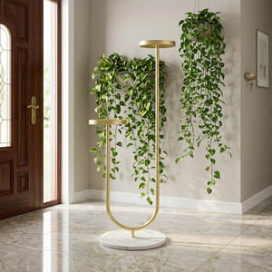 AK ที่วางกระถางต้นไม้ทองเหลืองสองชั้นสำหรับตกแต่งสวนกลางแจ้งในร่มทันสมัย - Product Image 2