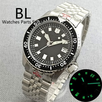 BLIGER 41mm montre de plongée automatique pour hommes NH35 mouvement 3.8 couronne rotation lunette verre saphir cadran noir C3 vert Date lumineuse