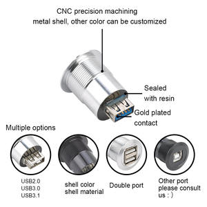 <span class=keywords><strong>USB</strong></span> לוח הר מחבר, ממשק, מתכת מעטפת, נקבה לזכר, מים הוכחה, מותאם אישית זמין - Product Image 6