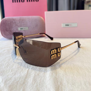 نظارات شمسية فاخرة من ماركة ميو، نظارات شمسية نسائية أنيقة، حماية من الأشعة فوق البنفسجية UV400، إطار معدني، تصميم كلاسيكي، نظارات شمسية للجنسين - Product Image 4