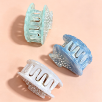 CHUJIAN Nouvelles pinces à cheveux en acétate en forme de coquille, pinces requin à strass, barrettes scintillantes pour demi-queue de cheveux pour femmes et filles
