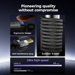 Câble HDMI 2.1 8K 48 Gbps Ultra Haute Vitesse 8K/60Hz 4K/120Hz 144Hz Cordon Vidéo Tressé - Product Image 3