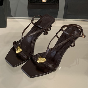 Sandalias de Tacón Alto Rojas con Punta Abierta, Cómodas y Personalizadas para Mujer, Zapatos de Boda, Diseño 2025 - Product Image 5