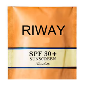 OEM/ODM protezione solare salviette SPF idratanti salviettine solari portatili per uso esterno del viso e del corpo da viaggio - Product Image 5
