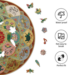 Puzzle en bois Mandala Auspicieux pour adultes et adolescents avec boîte cadeau et support, décoration intérieure, jeu anti-stress - Product Image 6