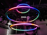 Cabrestante cinético Pro Stage de 8KG con sistema de anillo de elevación LED DMX, tira LED de matriz de Material de aluminio redondo para discoteca, fiesta, discoteca