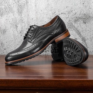 Vente directe usine – Chaussures habillées brogues montantes en cuir véritable à lacets pour homme, idéales pour l'automne/hiver, le bureau et la carrière - Product Image 4