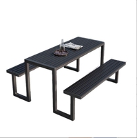 Tables et chaises de loisirs d'extérieur modernes, durables, anti-corrosion, en bois massif monobloc, avec structure en fer et coussin, garantie 1 an