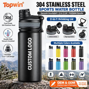 304 Stainless Steel Vacuum Insulated <b>Sports</b> <b>Water</b> <b>Bottle</b> 2 in 1 Lid Portable Outdoor Hiking Travel Flask Custom Logo - Product Image 1