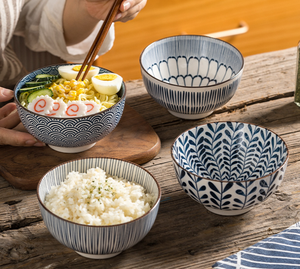 Bol à céréales turc bohème de 5 pouces soupe salade céramique tonne Ramen bols lot de 4 bols - Product Image 3