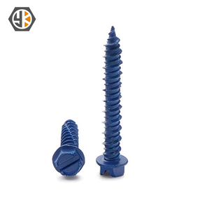 Vis à béton à tête croisée fendue bleue 1/4 ''3/16'' tête plate bleue pour l'ancrage aux vis de maçonnerie - Product Image 3
