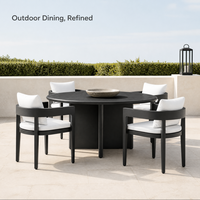 Ensemble de salle à manger extérieur moderne en aluminium, tables et chaises pour jardin, patio, hôtel, villa, restaurant, résistant à l'eau et aux UV