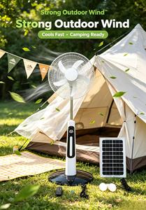 Ventilador de Mesa para Exteriores en Oferta, Ventilador Recargable con Energía Solar, Caja de Color, Panel Solar Portátil, Ventilador de Energía Solar - Product Image 1