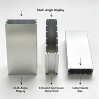 Multi-channel Brushed Aluminum Extruded Housing Slot Design for DIN Rail Mount, PLC Module & Relay Bank Case