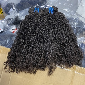 15A Pixie Curly Remy Virgin Human Hair Bundles Unprocessed Double Weft Hair Weaving Super Double Drawn Indian Raw Hair Supplier - Product Image 5