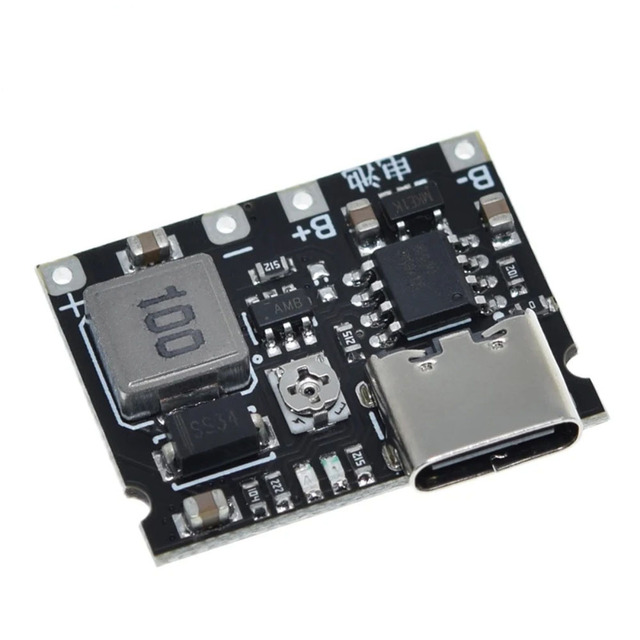 Type-C USB 3.7V 4.2V 1A 5W Lithium Li-ion 18650 Battery Charger Board DC-DC Step Up Boost Module TP4056 DIY Kit Parts