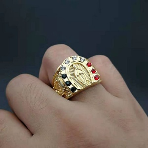 Unique Design Our Lady of Guadalupe Virgin Mary <b>Ring</b> Crystal <b>Rings</b> Stainless Steel <b>Men</b> Colorful Red White Black Gold Religious - Product Image 1