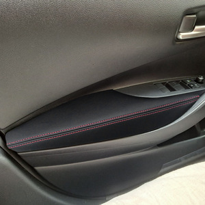 Toyota Corolla <b>Door</b> Armrest Leather <b>Trim</b> 2019-2024 True Microfiber Red Stitching Interior Modification - Product Image 1