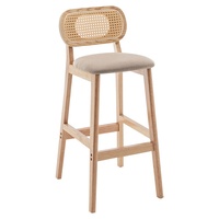 Tabouret de bar en bois massif au design moderne pour restaurant et usage domestique, chaise haute de qualité commerciale