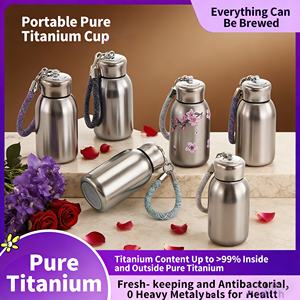 Borraccia Mini in Titanio Puro Colorata e Carina, Borraccia Personalizzata in Titanio, Tazza Termica Portatile, Borraccia per <span class=keywords><strong>Acqua</strong></span> Calda - Product Image 2