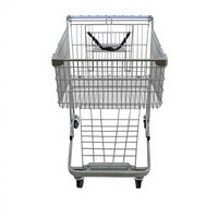 Chariot de courses en fil d'acier pour la vente en gros et au détail, utilisation en supermarché, structure en maille de qualité supérieure, protection contre la corrosion par galvanisation